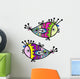Set of 2 Abstract Sketchy Fish Wall Decal