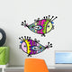 Set of 2 Abstract Sketchy Fish Wall Decal
