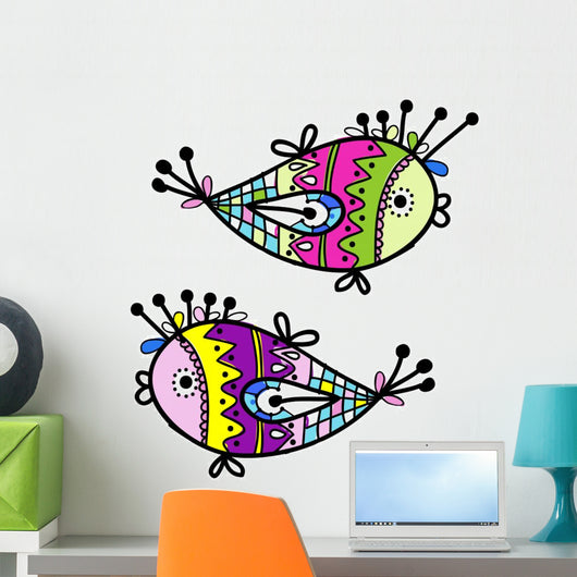 Set of 2 Abstract Sketchy Fish Wall Decal