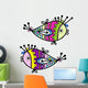 Set of 2 Abstract Sketchy Fish Wall Decal
