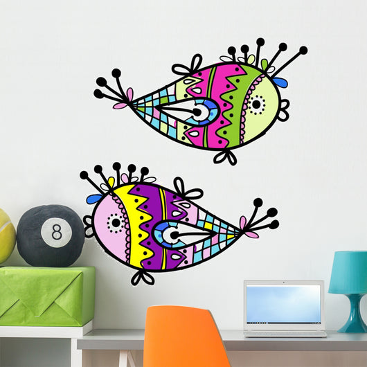 Set of 2 Abstract Sketchy Fish Wall Decal