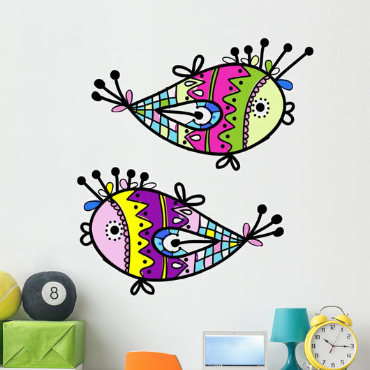 Set of 2 Abstract Sketchy Fish Wall Decal