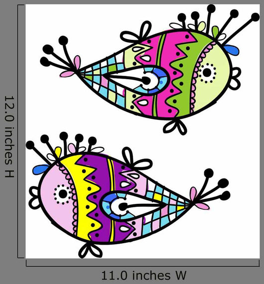 Set of 2 Abstract Sketchy Fish Wall Decal