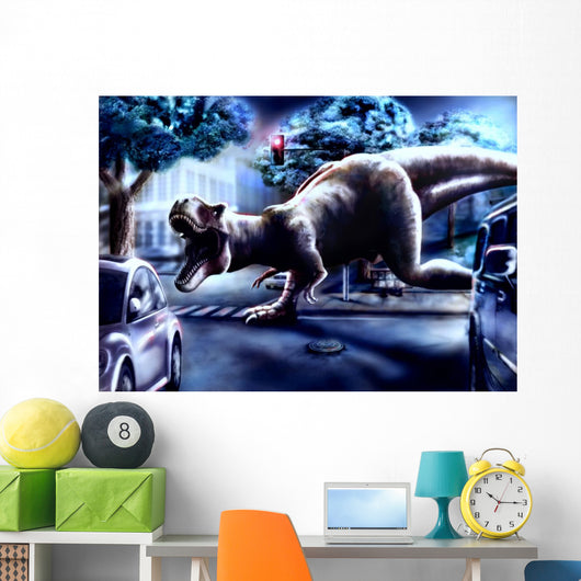 T-rex City Wall Mural