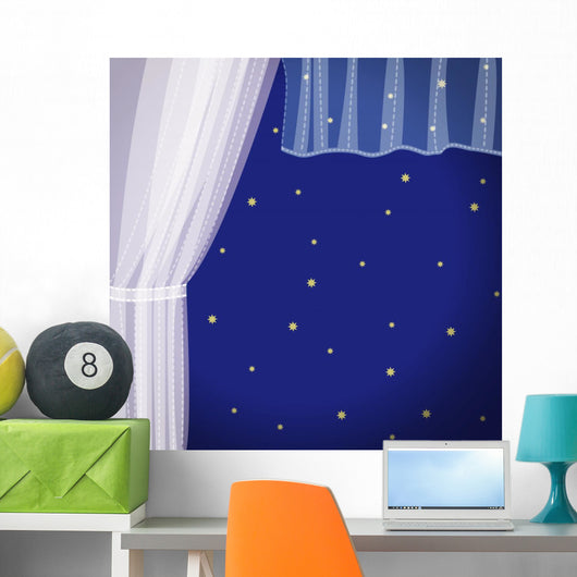 Window with Transparent Curtain Wall Mural