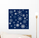 Light Snowflakes on Dark Blue Background Wall Mural