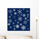 Light Snowflakes on Dark Blue Background Wall Mural