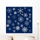 Light Snowflakes on Dark Blue Background Wall Mural