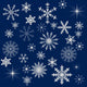 Light Snowflakes on Dark Blue Background Wall Mural