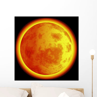 Sun Wall Mural shown on a wall