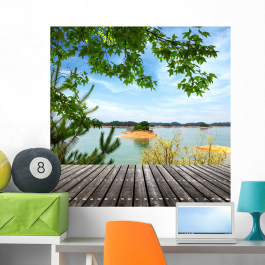 Platform beside Sea Wall Mural