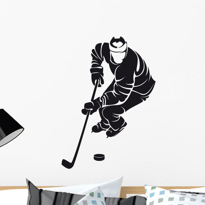 Hockey Player Silhouette shown on a wall