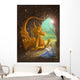 dragon and princess reading a book Wall Mural