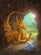 dragon and princess reading a book Wall Mural