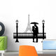 Romantic Couple Front Eiffel Wall Mural