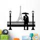 Romantic Couple Front Eiffel Wall Mural