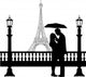 Romantic Couple Front Eiffel Wall Mural