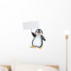 Penguin with blank sign Wall Decal