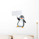 Penguin with blank sign Wall Decal