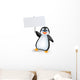 Penguin with blank sign Wall Decal