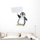 Penguin with blank sign Wall Decal