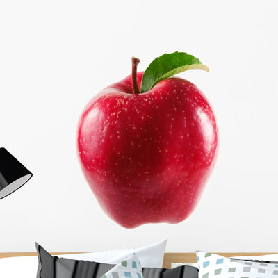 Red Apple Wall Decal shown on a wall
