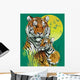 Tiger Family in Jungle Vector Illustration Wall Mural
