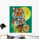 Tiger Family in Jungle Vector Illustration Wall Mural