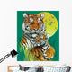 Tiger Family in Jungle Vector Illustration Wall Mural
