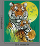 Tiger Family in Jungle Vector Illustration Wall Mural