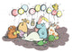 Animals with Balloons and Sweets Wall Decal