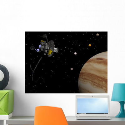 Voyager Spacecraft near Jupiter Wall Mural shown on a wall