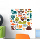 Set of cute various elements for design Wall Mural