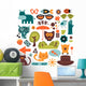 Set of cute various elements for design Wall Mural
