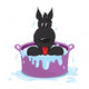 Funny Puppy in the Bath Wall Decal