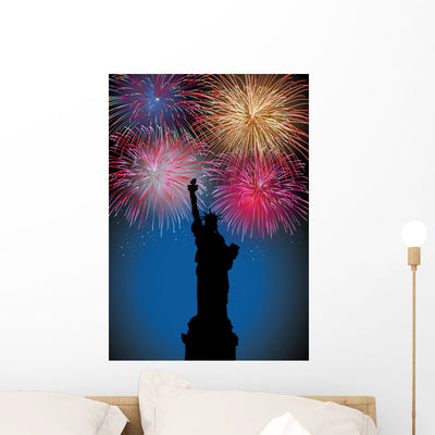 Happy New Year Fireworks shown on a wall