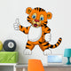 Cute Young Tiger Cartoon Expression Wall Decal