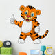 Cute Young Tiger Cartoon Expression Wall Decal