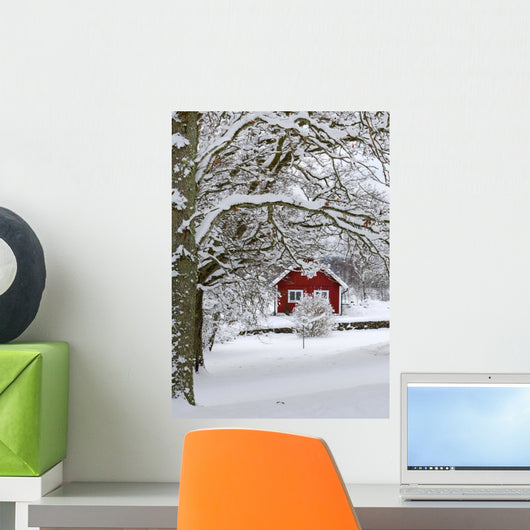 Typical Swedish Landscape Snowy