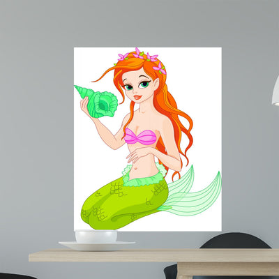 Beautiful Mermaid with Sea shown on a wall