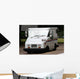 White Mail Truck Delivering Mail Wall Mural