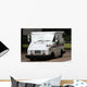 White Mail Truck Delivering Mail Wall Mural