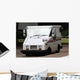 White Mail Truck Delivering Mail Wall Mural