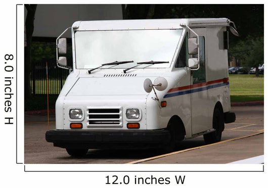 White Mail Truck Delivering Mail Wall Mural