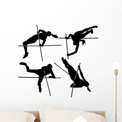 Pole Vault Wall Mural shown on a wall