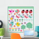 Scrapbook Elements With Birds and Insects Wall Decal