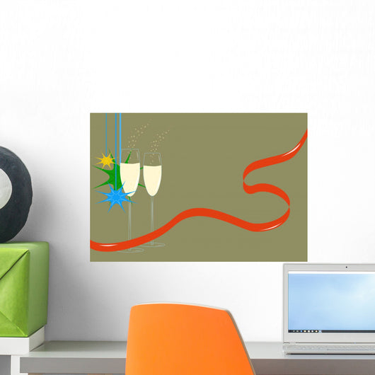 Glasses of Champagne Wall Mural