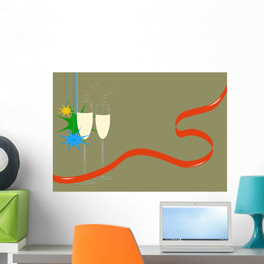 Glasses of Champagne Wall Mural
