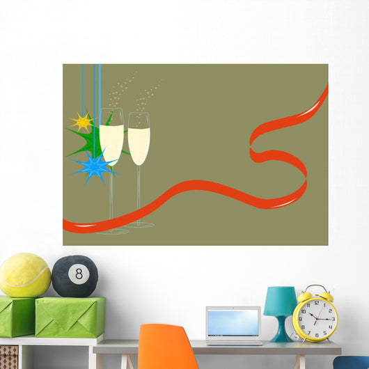 Glasses of Champagne Wall Mural