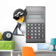 Penguin Sunglasses behind Calculator Wall Decal